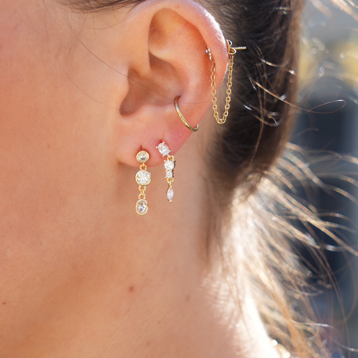 Boucles pendante strass