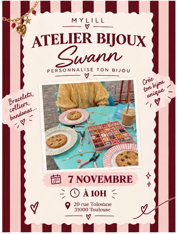 Atelier bijoux — Chez Swann Toulouse — 7 novembre 🍒