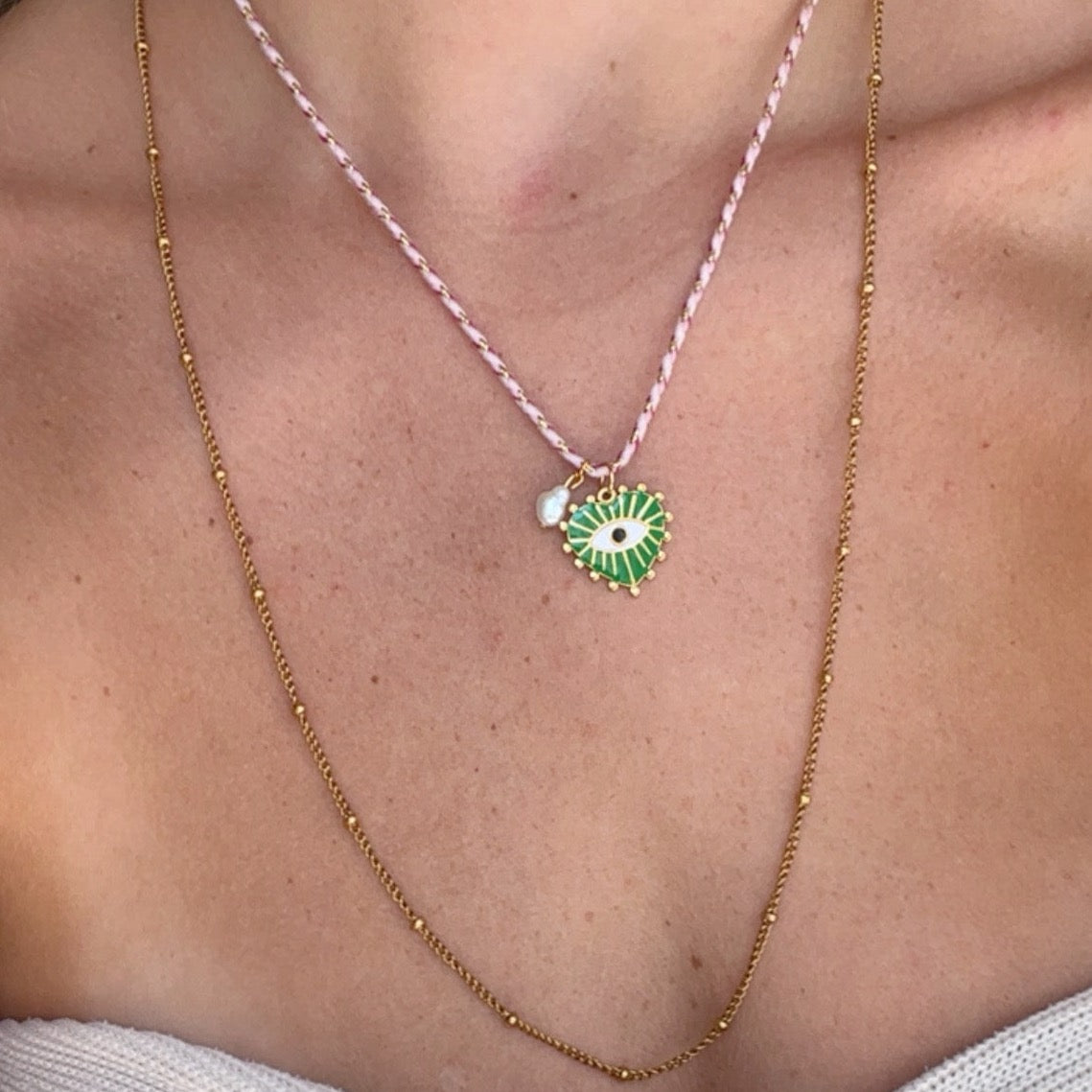 Collier cœur vert Manon