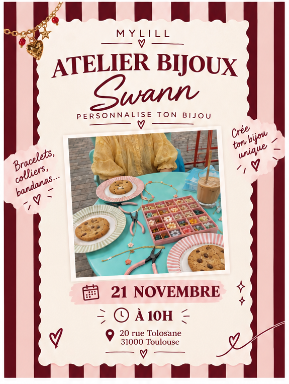 Atelier bijoux — Chez Swann Toulouse — 21 novembre 🍒