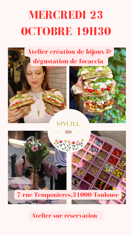 Atelier création bijoux personnalisés & dégustation de Focaccia 🌸