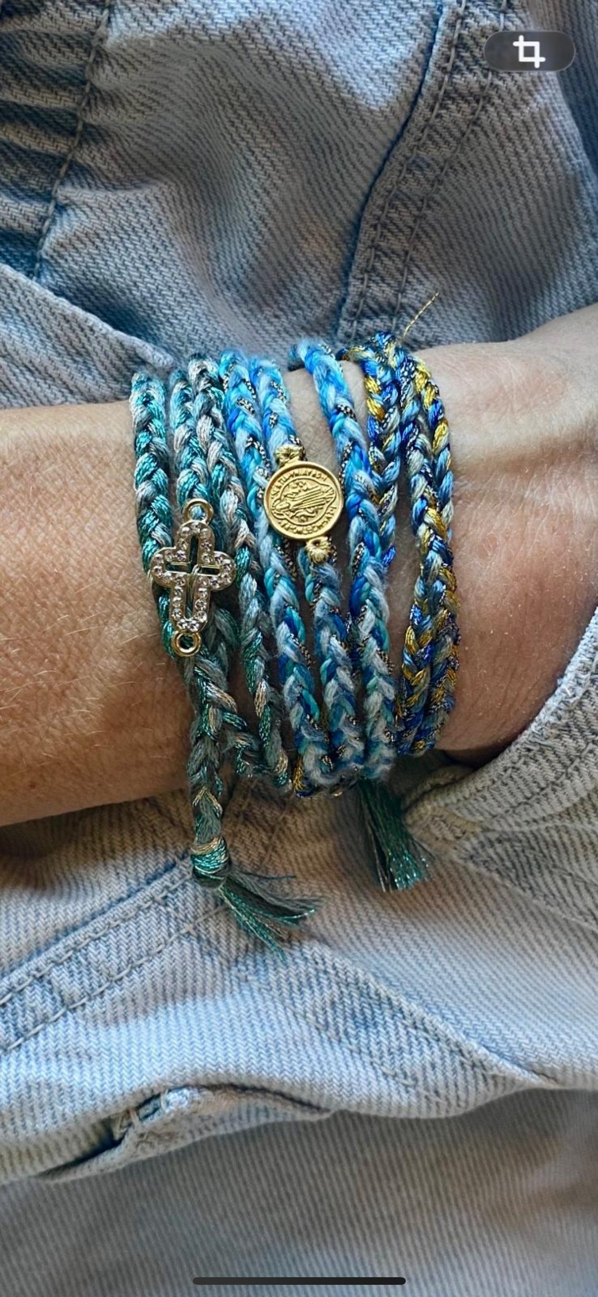 Bracelet tressé 3 tours breloque