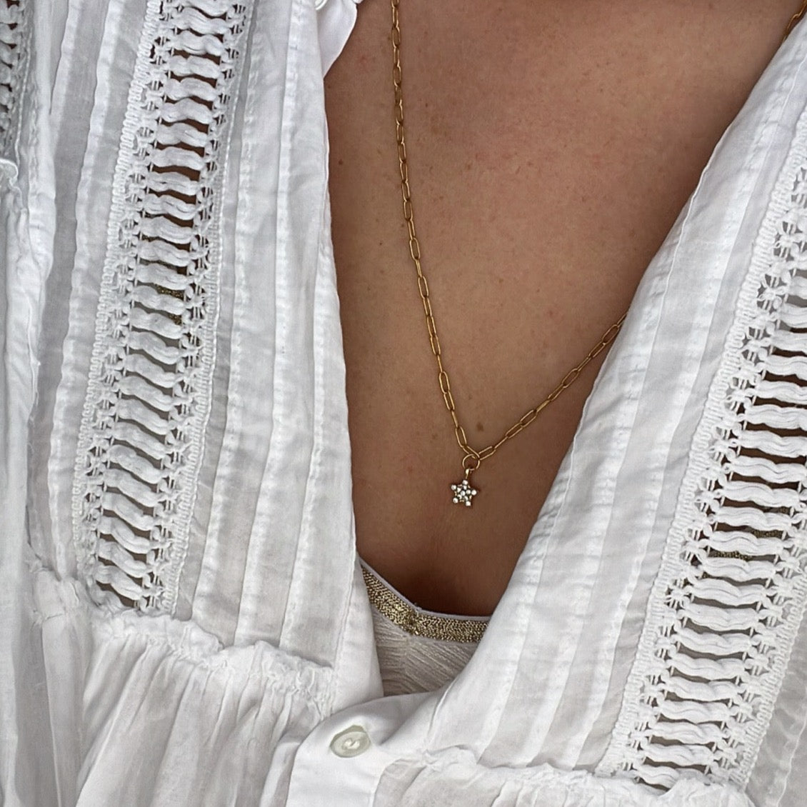 Collier étoile zircon