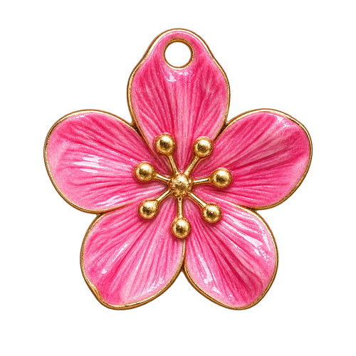 Breloque Fleur rose