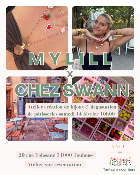 Atelier collier personnalisé avec dégustation de pâtisseries chez du coté de chez Swann (en supplément) samedi 14 février   ✨🍰
