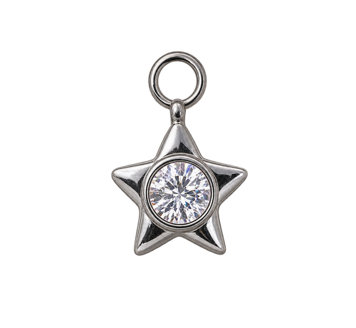 Breloque Étoile strass argentée