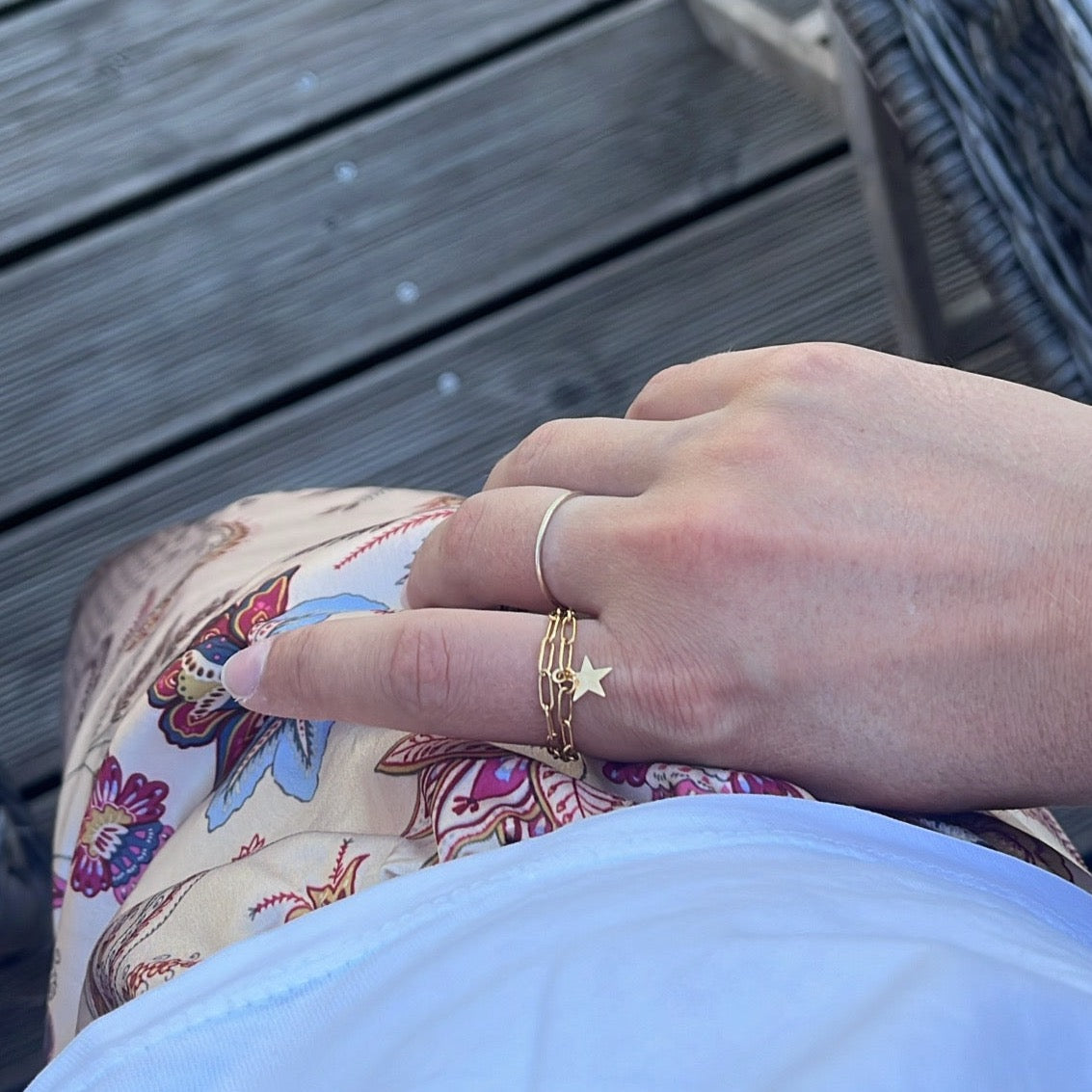 Bague double chaîne dorée MyLill